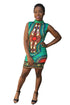 Ethnic Style Round Neck Sleeveless Totem Printed Mini Dress